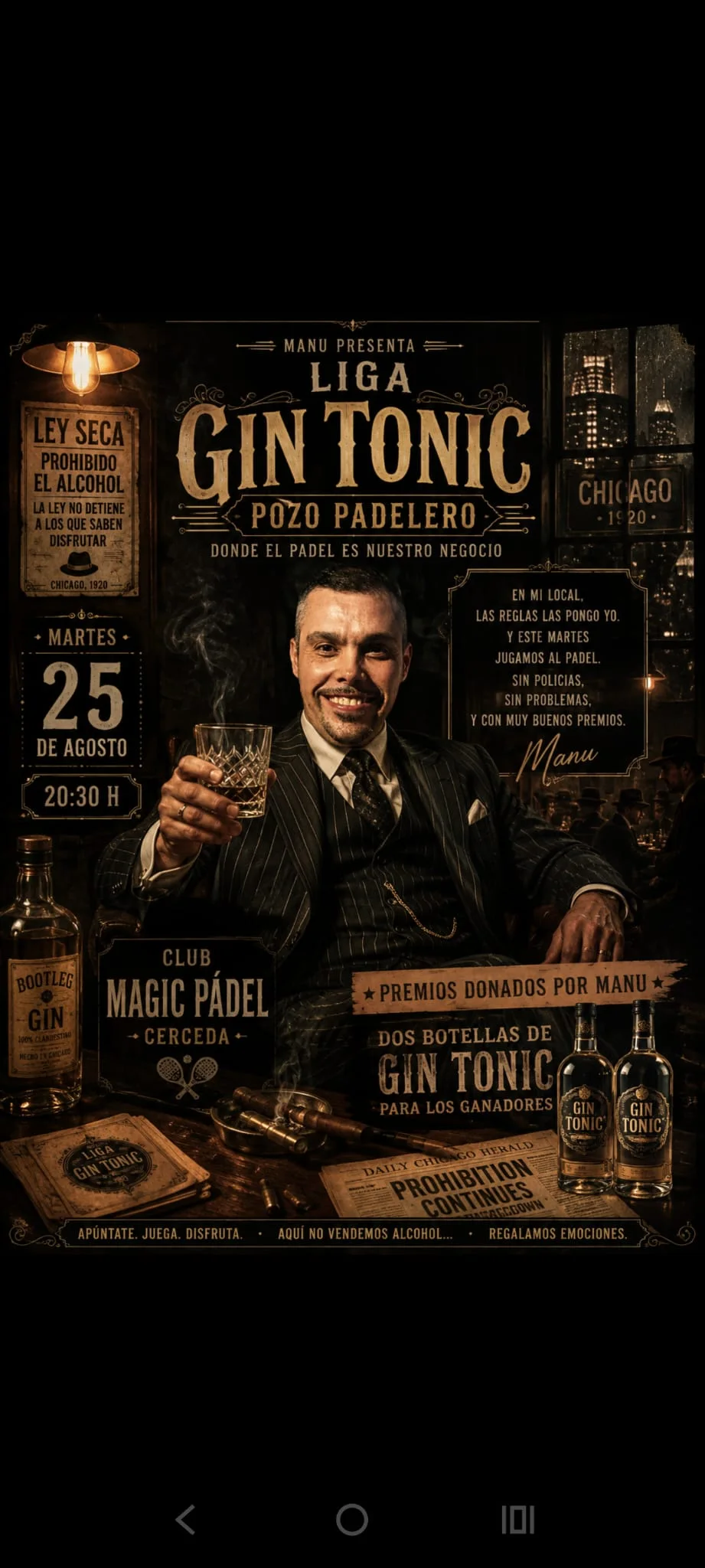 Cartel de Manu Gin tonic